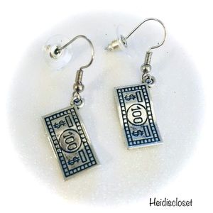 Money Bill Dangle Earrings.